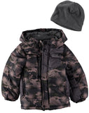 London Fog Boys 4-7 Panel Puffer Jacket with Hat