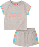 Juicy Couture Girls 12-24 Months Stripe Athletic Short Set