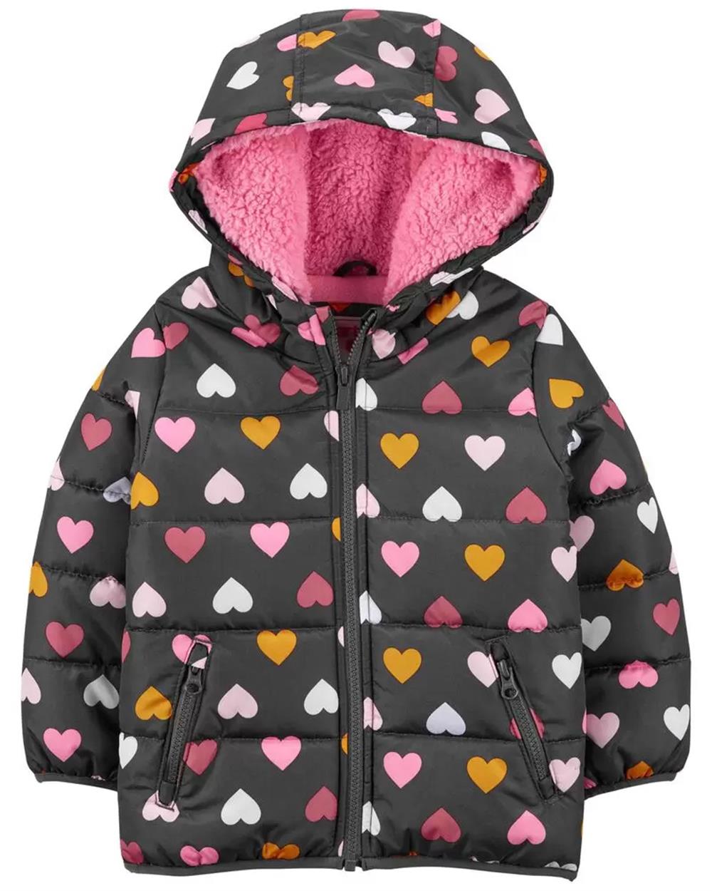 Carters Girls 2T-4T Heart Puffer Jacket