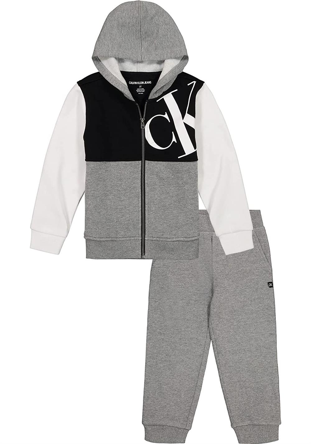 Calvin Klein Boys 12-24 Months 2-Piece Hooded Sweatshirt and Jogger Set