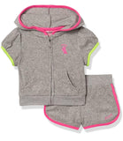 Juicy Couture Girls 2T-4T 2-Piece Hooded Zip Up Short Set