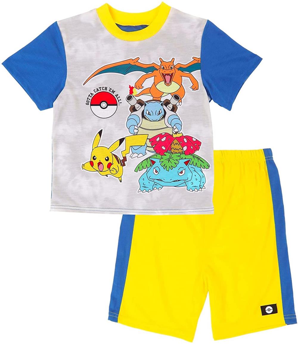 Nintendo Boys 4-10 Pokemon Short Sleeve Pajama Set