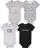 Calvin Klein Boys 0-9 Months Short Sleeve 4-Pack Bodysuit