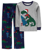 Carters Boys 4-8 2-Piece Christmas Dinosaur Fleece PJs