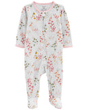 Carters Girls 0-9 Months Baby Floral 2-Way Zip Cotton Sleep & Play