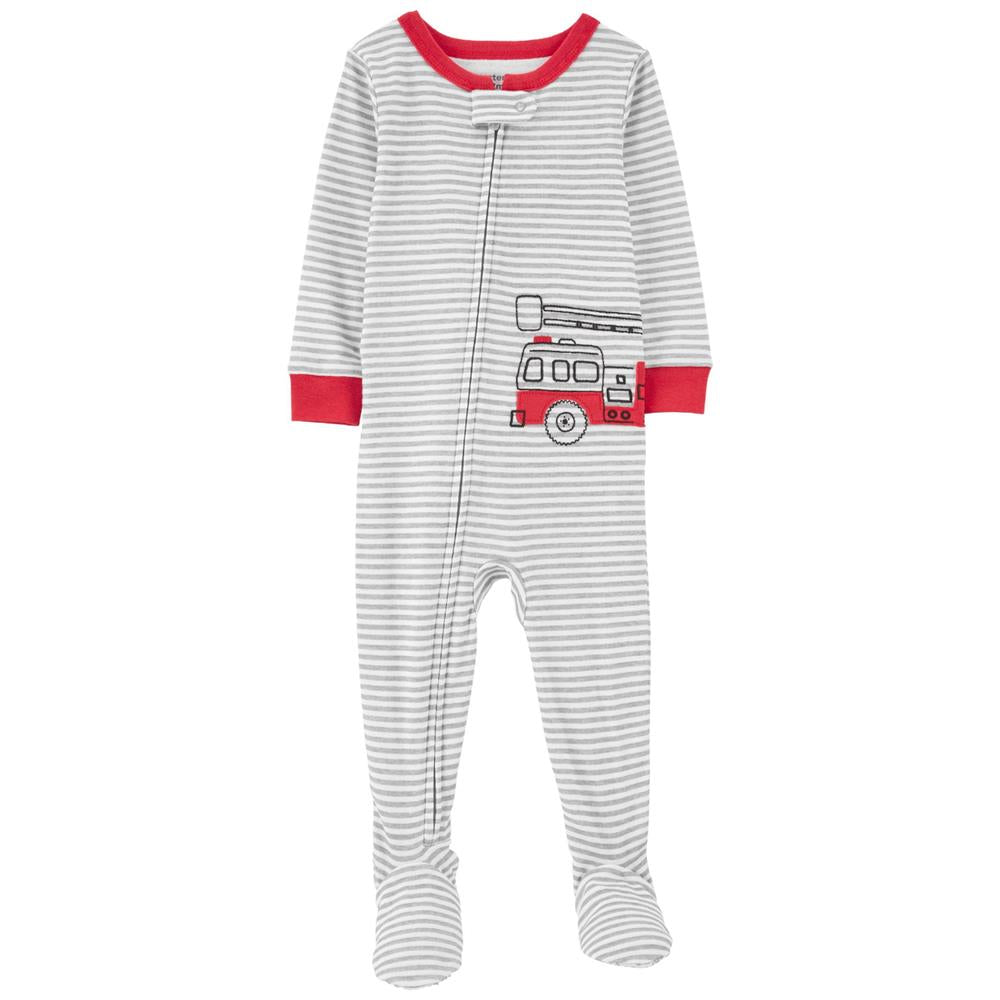 Carters Boys 12-24 Months 1-Piece Footed Fire Truck Pajamas