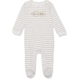 Calvin Klein Boys 0-9 Months Stripe Footed Sleep and Play Coverall