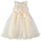 Cyndeelee Girls 4-16 Sleeveless Embroidered Wire Hem Pearl Accent Party Dress