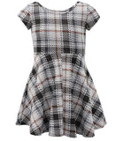 Cyndeelee Girls 4-16 Short Sleeve Textured Knit Skater Dress
