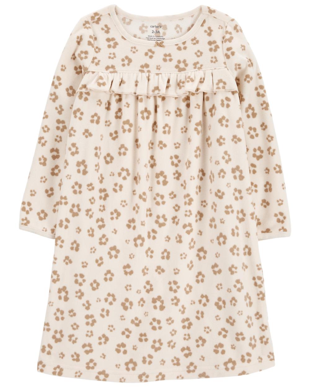 Carters Girls 2-6X Leopard Fleece Nightgown S&D Kids Carters Girls 2-6X Leopard Fleece Nightgown S&D Kids