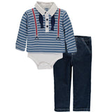 Little Lad Baby Boys 12-24 Months Stripe Suspenders Pant Set