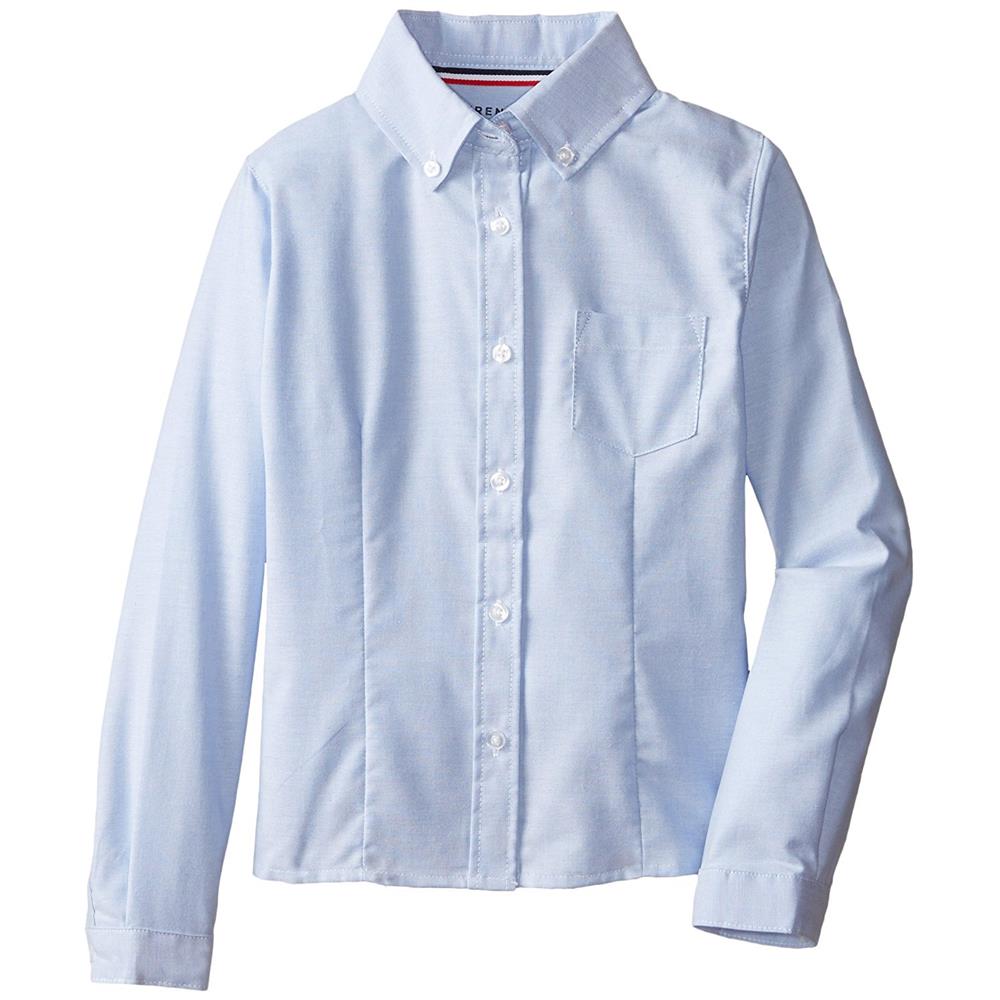 French Toast Girls Long Sleeve Button Down Oxford Shirt