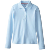 French Toast Girls 7-20 Long Sleeve Interlock Polo with Picot Collar