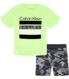 Calvin Klein Boys 12-24 Months 2-Piece Camo Short Set