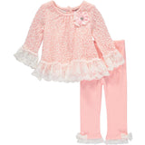 Little Lass Baby Girls 0-9 Months Lacey Bows Pant Set