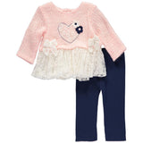 Little Lass Baby Girls 0-9 Months Heart Bows Legging Set