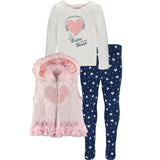 Little Lass Baby Girls 12-24 Months 3-Piece Heart Vest Legging Set