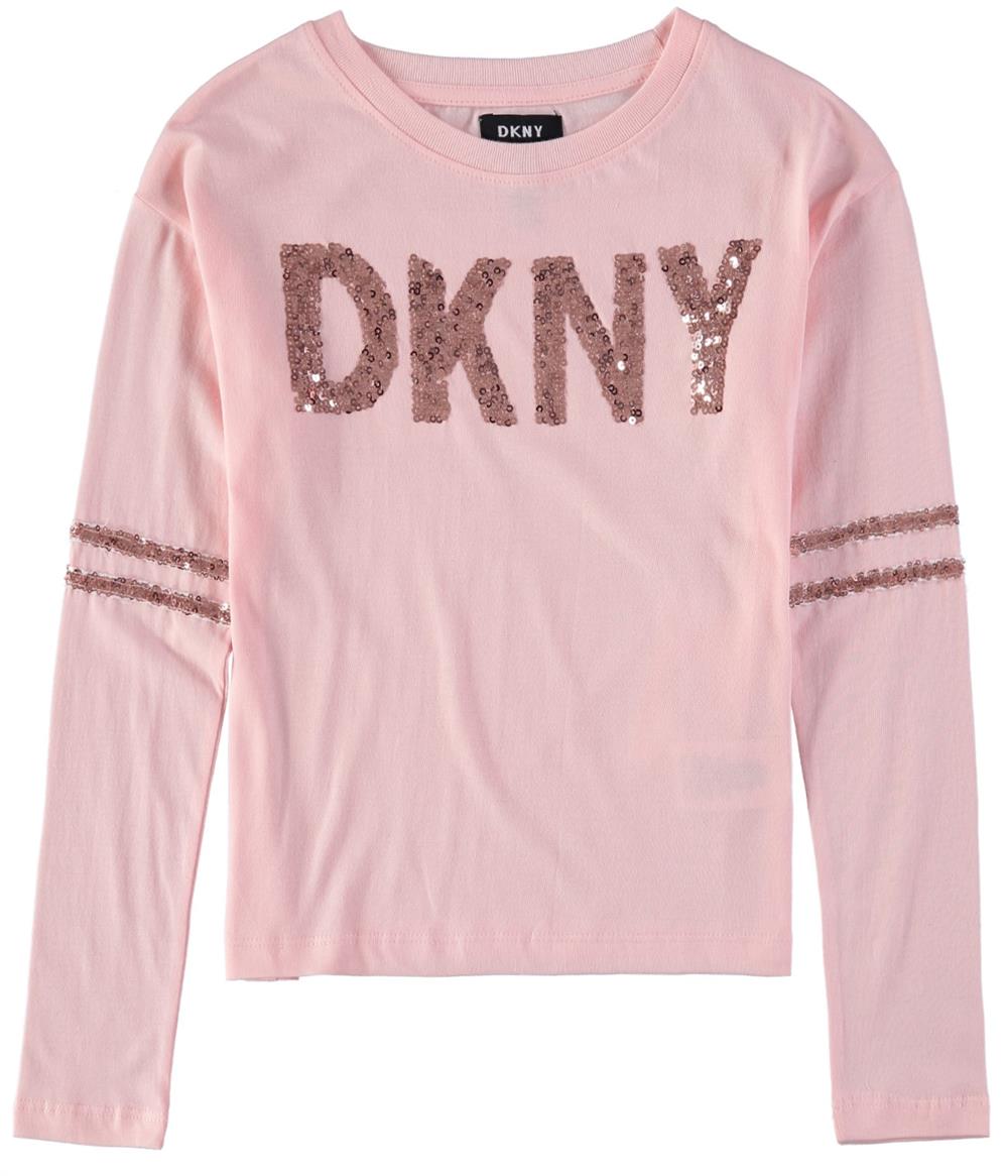 DKNY Girls 4-6X Long-Sleeve Sequin Logo Shirt
