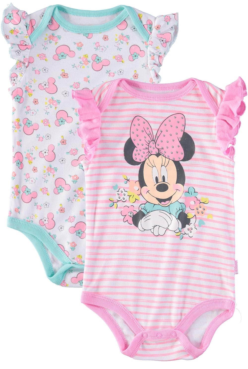 Disney Girls Minnie Mouse Two-Pack Bodysuits
