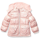 Pink Platinum Girls Foil Star Puffer Jacket