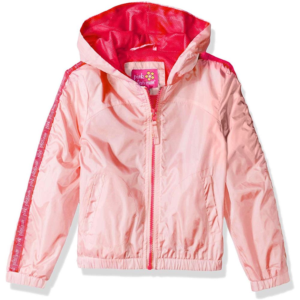 Pink Platinum Girls' 7-16 Printed Windbreaker Jacket with Mesh Lining