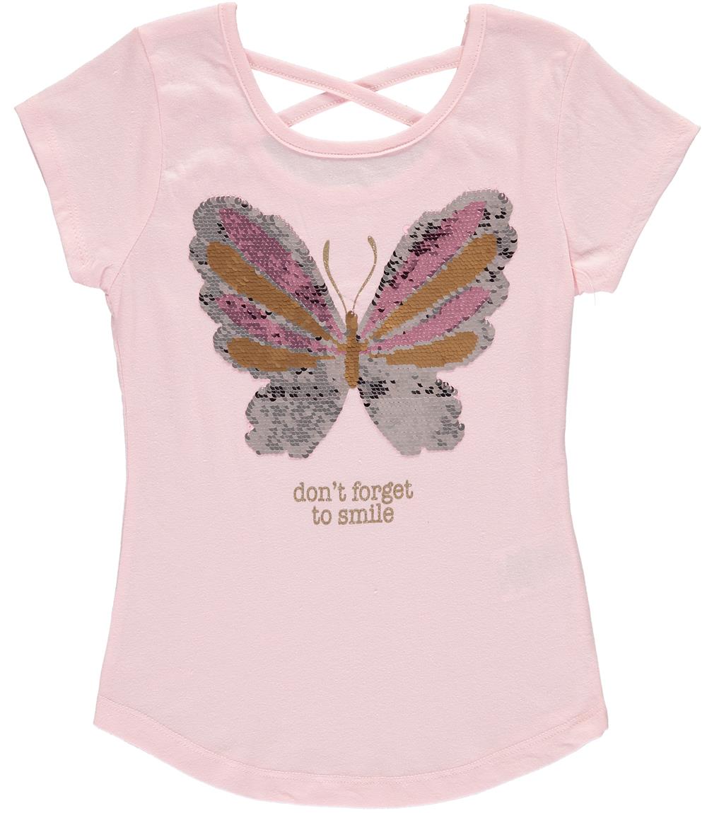 Star Ride Girls 7-16 Butterfly Flip Sequin T-Shirt