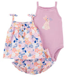 Carters Girls 0-9 Months Floral 3-Piece Diaper Set