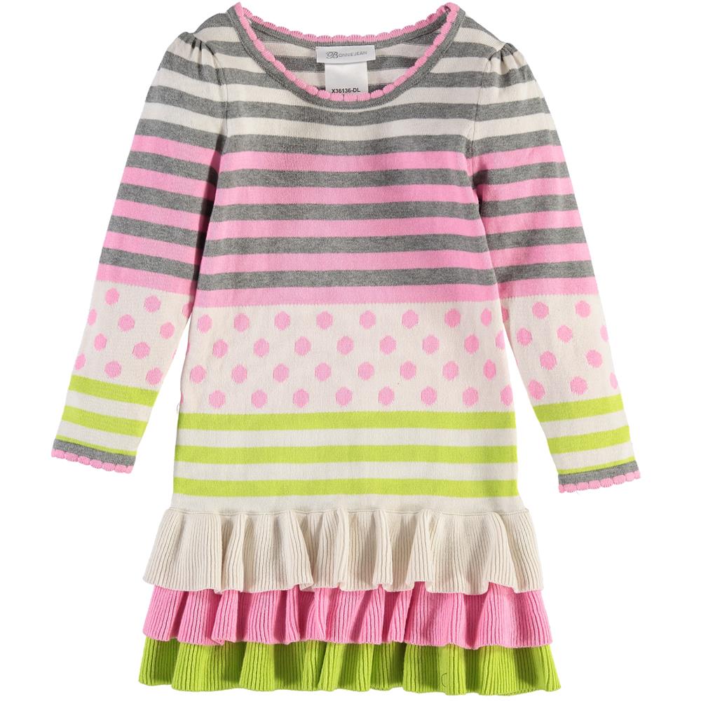 Bonnie Jean Girls 4-6X Stripe Sweater Dress