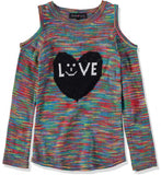 Derek Heart Girls 7-16  Cold-Shoulder Marled Sweater