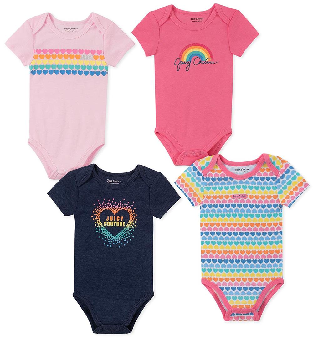 Juicy Couture Girls 0-9 Months 4 Pack Bodysuit