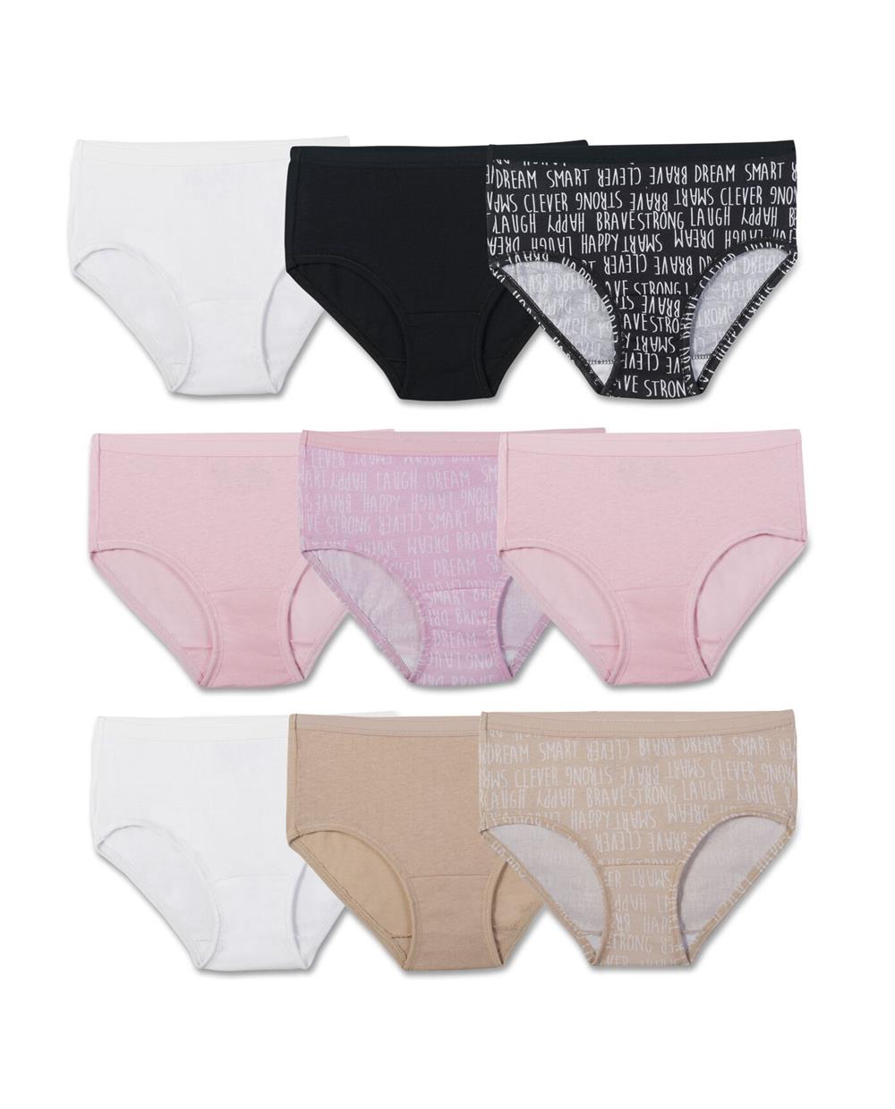 Fruit of the Loom Girls 9 Pack Brief Underwear – S&D Kids