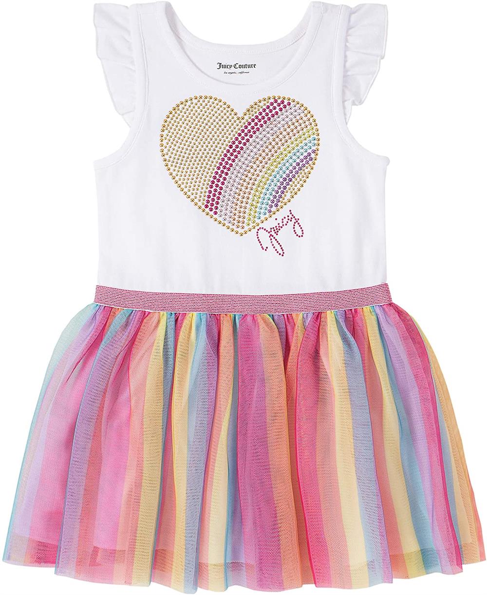 Juicy Couture Girls 4-6X Heart Rainbow Tulle Skirt Dress S&D Kids Juicy Couture Girls 4-6X Heart Rainbow Tulle Skirt Dress S&D Kids
