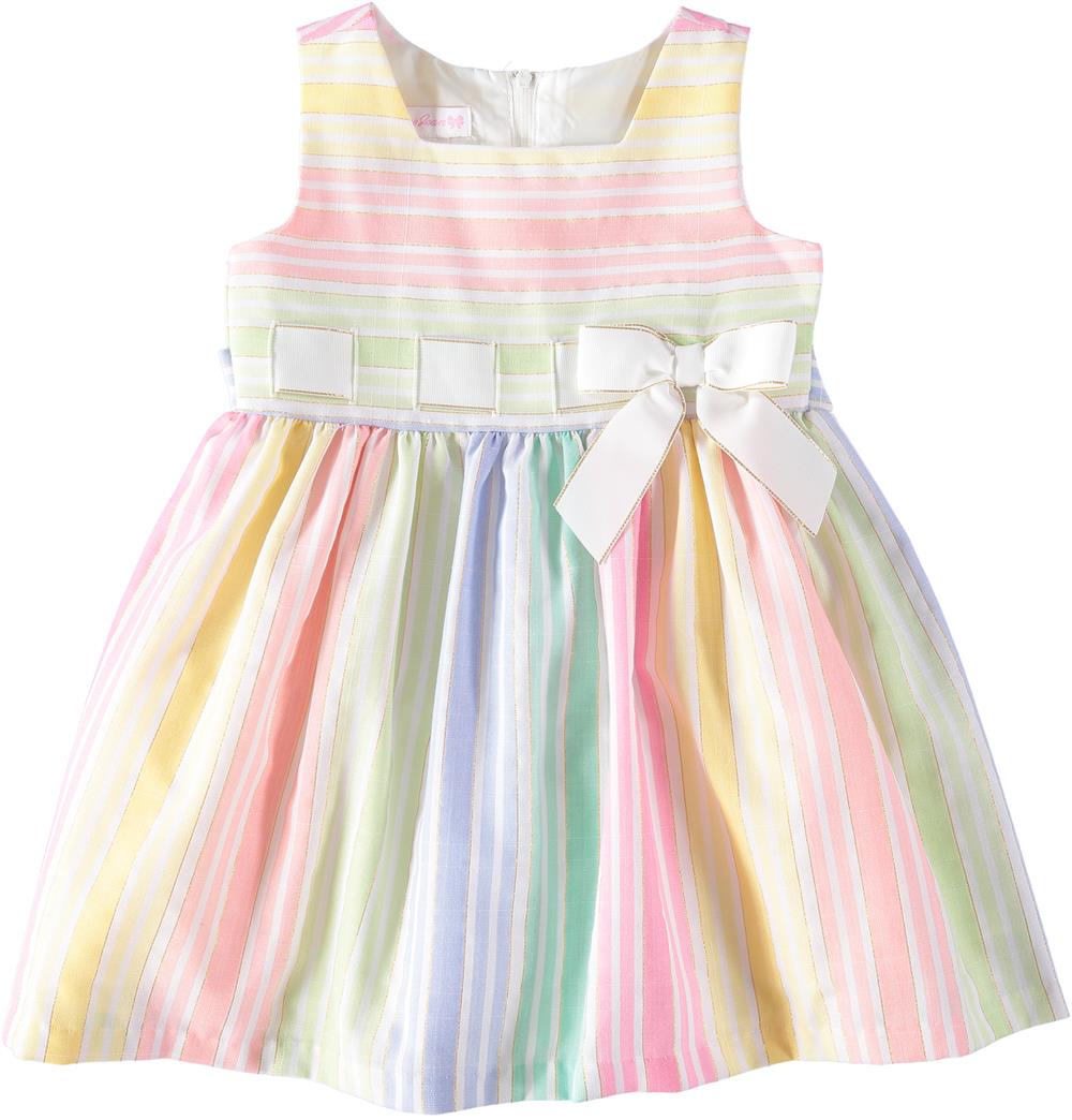 Bonnie Jean Girls 12-24 Months Stripe Bow Linen Dress