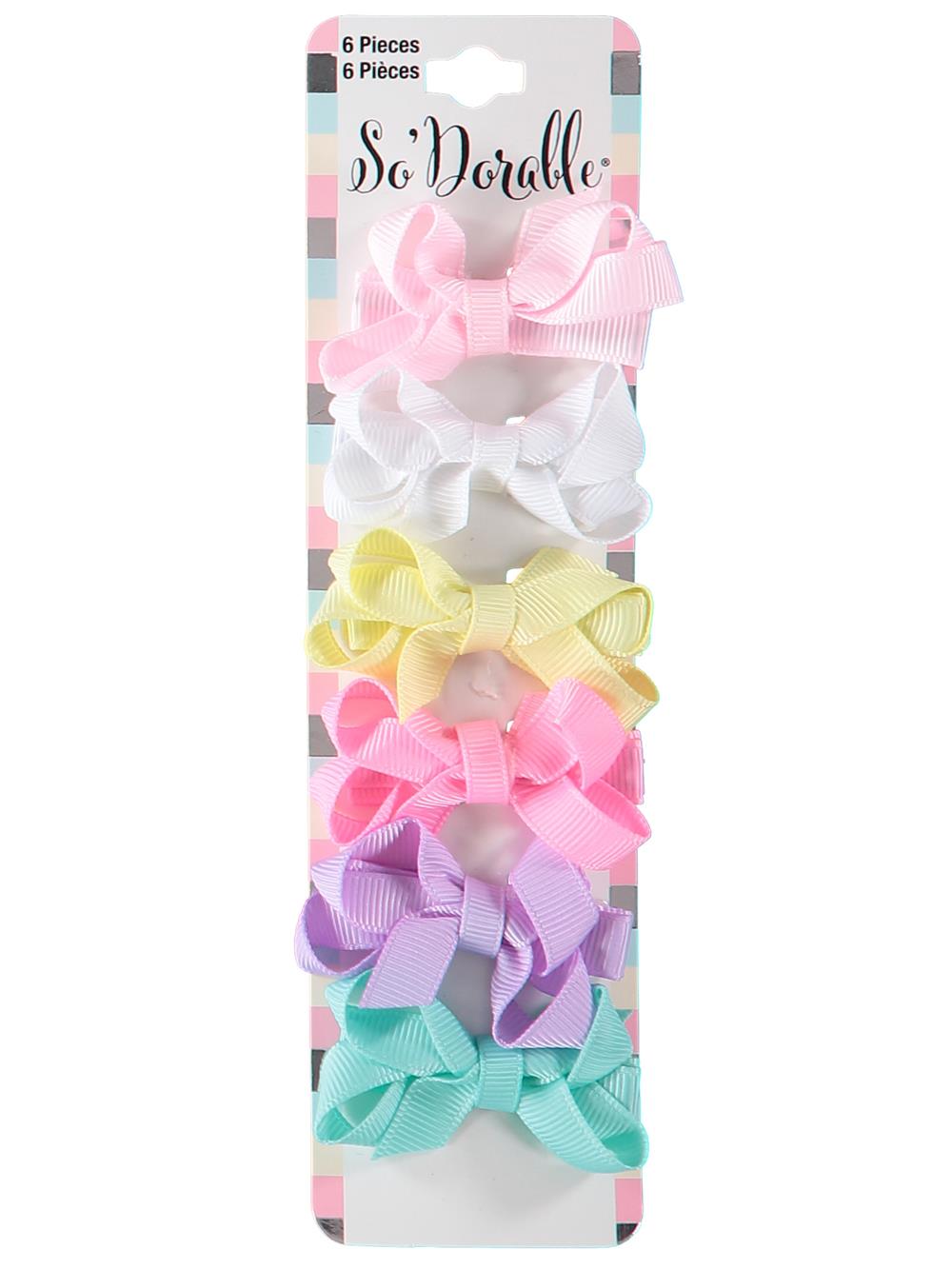 So Dorable 6 Piece Bow Clip Barrette - Colors May Vary