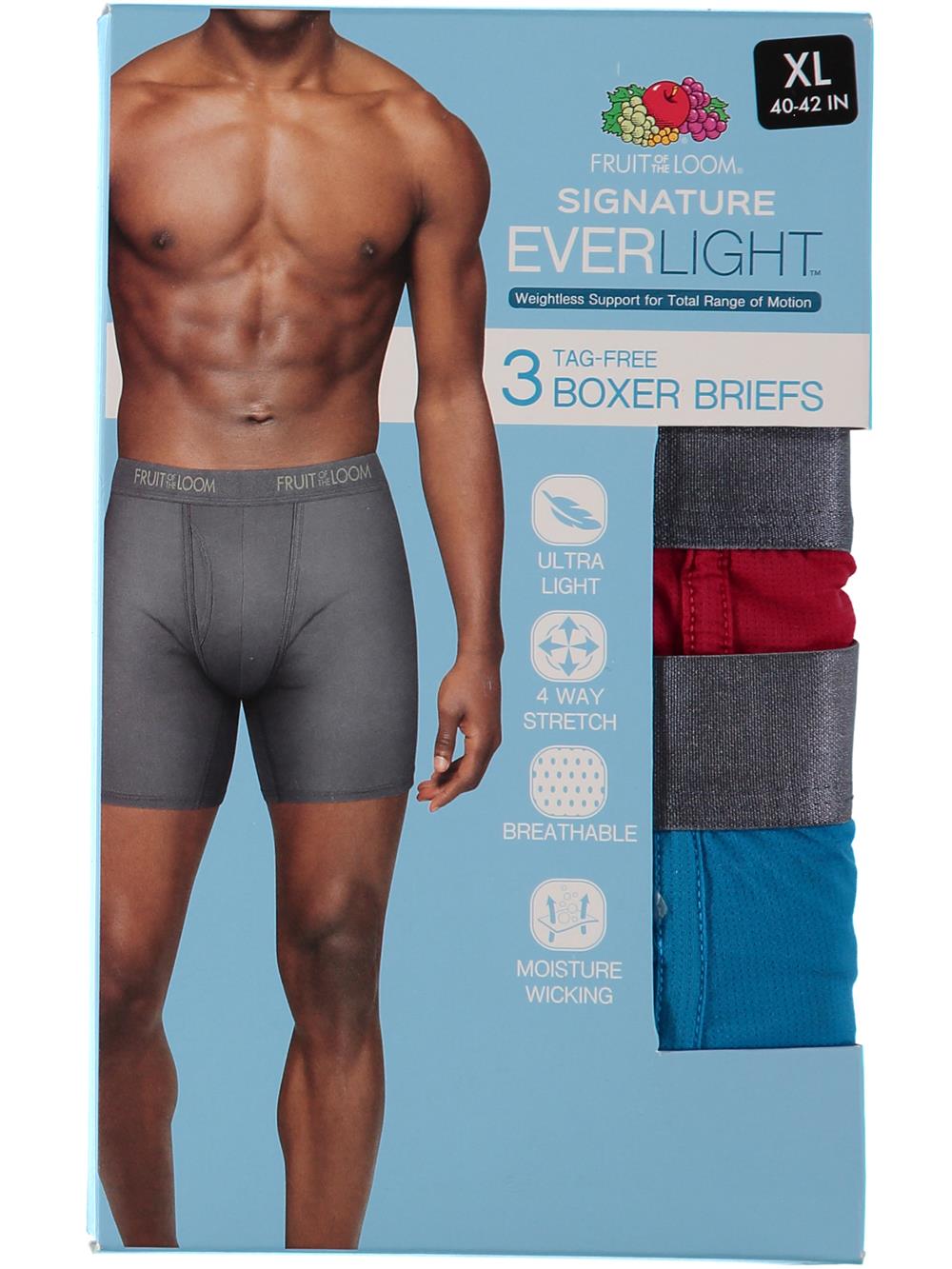 Fruit of the Loom Mens Everlight Boxer Brief 3-Pack