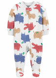Carters Boys 0-9 Months Hippo 2-Way Zip Cotton Sleep & Play