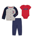 Tommy Hilfiger Boys 3 Piece Raglan Jacket, Bodysuit Pant Set