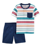 Carters Boys 3-24 Months Stripe Henley Short Set