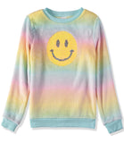 Wonder Nation Girls 7-16 Plush Embellished Crew Smiley Sweatshirt