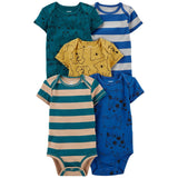 Carters Girls 0-24 Months Baby 5-Pack Short-Sleeve Bodysuits