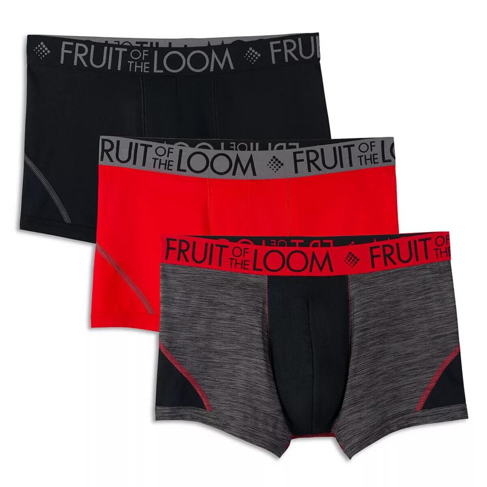 Fruit of the Loom Men's Breathable Underwear, Micro Mesh - Assorted Color -  Long Leg Boxer Brief, Medium