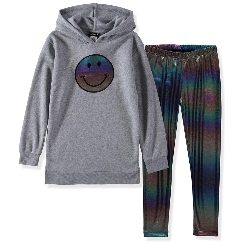 Teen Girl Solid Textured Hoodie & Leggings