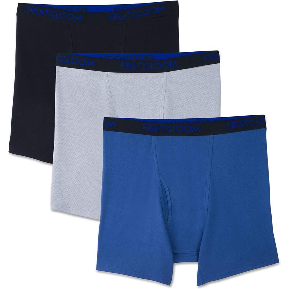 thumbnail image 2 of Fruit Of The Loom Men's Breathable Micro-Mesh Long Leg Boxer Briefs Size S 2 of 3