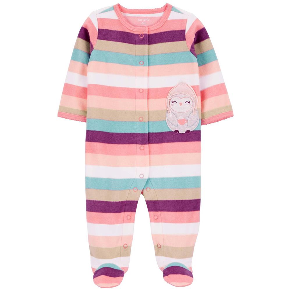 Carters Girls 0-9 Months Owl Fleece Snap-Up Sleep & Play Pajama