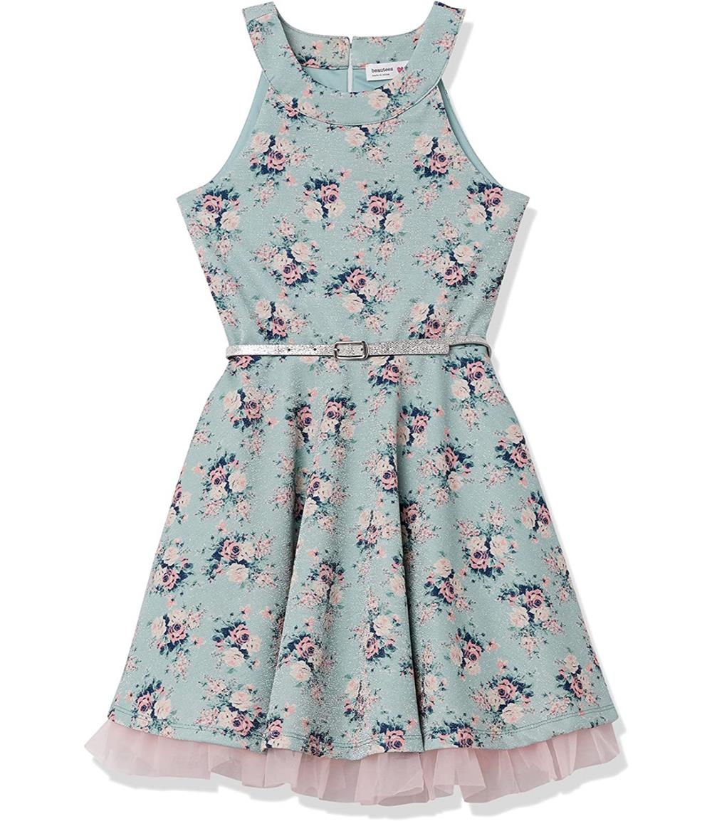 Beautees Girls' Sleeveless Halter Skater Party Dress S&D Kids Beautees Girls' Sleeveless Halter Skater Party Dress S&D Kids
