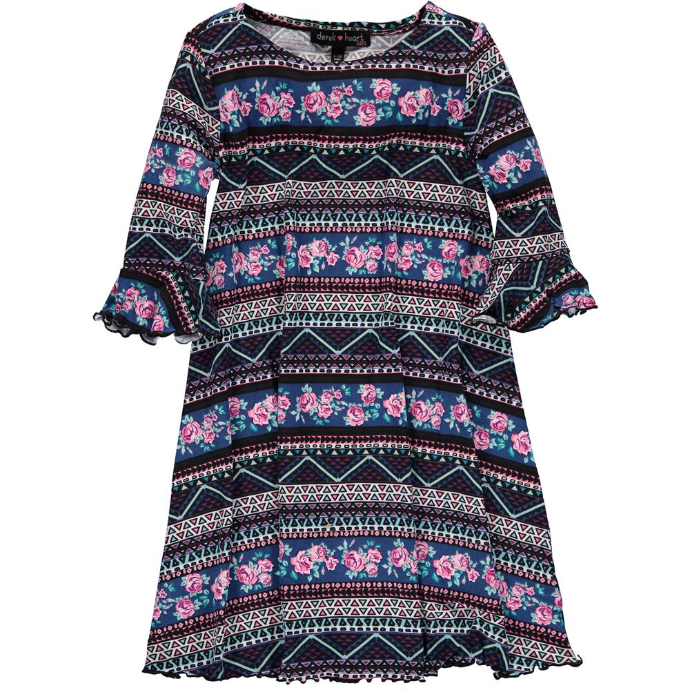 Derek Heart Girls 7-16 Printed Swing Dress – S&D Kids Derek Heart Girls 7-16 Printed Swing Dress – S&D Kids