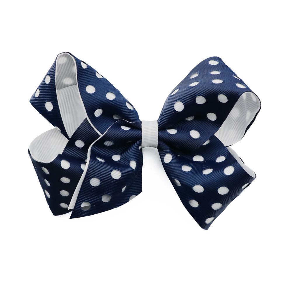 French Toast Perforated Dots Two Tone Bow Barrette