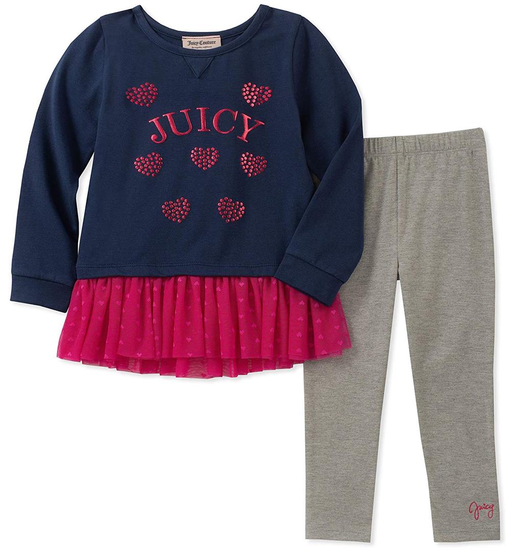 Juicy Couture Girls 2T-4T Heart Tulle Legging Set