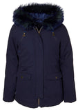 Tahari Girls 7-16 Faux Fur Hooded Twill Anorak Jacket