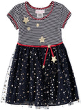 Bonnie Baby Girls 12-24 Months Stripe Foil Star Dress